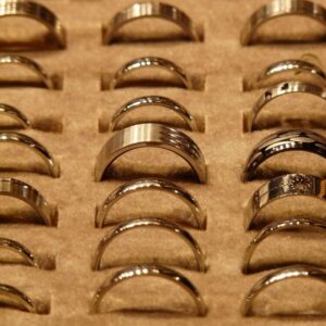 Minimalist silver rings from curated jewelry collections on display